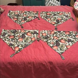 Curtain Valance Floral Grape Butterfly Patterned Valances with Tassels